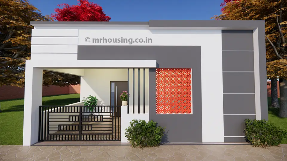 village house low budget village single floor home front design 2